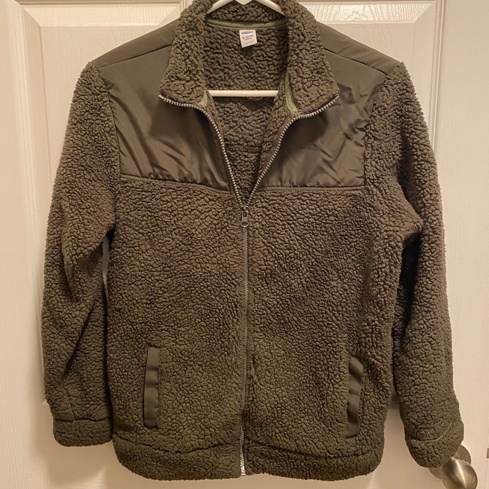 Old Navy Olive Green Sherpa Jacket